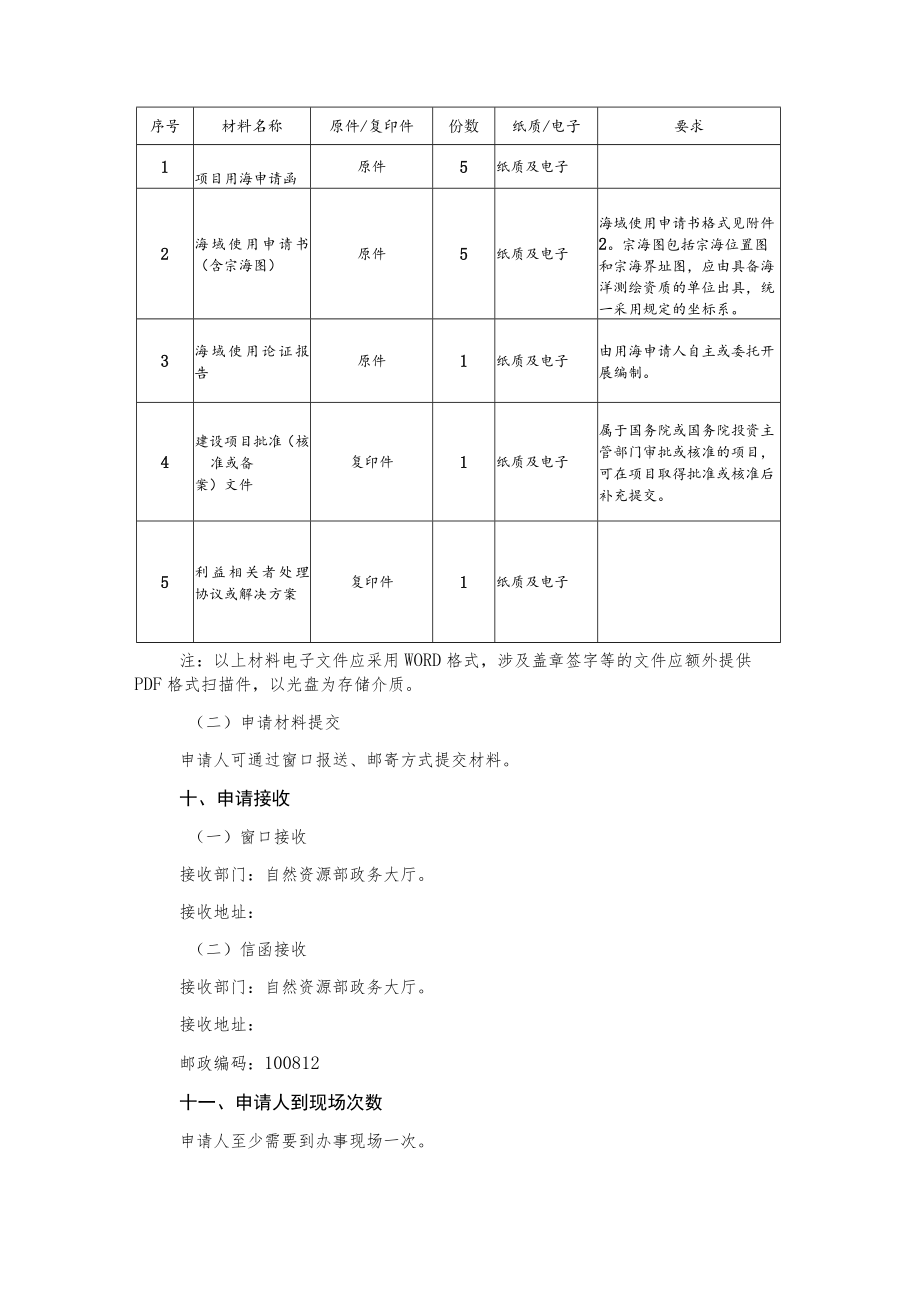 海域使用权设立自然资源部审核后报国务院批准且不涉及填海造地项目审核服务指南.docx_第3页