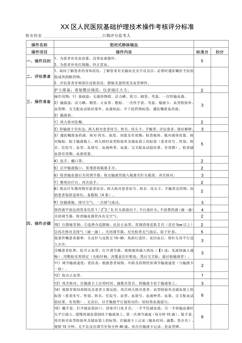 密闭式静脉输血评分标准.docx_第1页