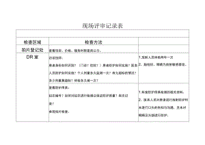 等级医院评审医疗组专家现场评审放射科记录表.docx