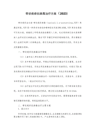 带状疱疹抗病毒治疗方案（2023）.docx