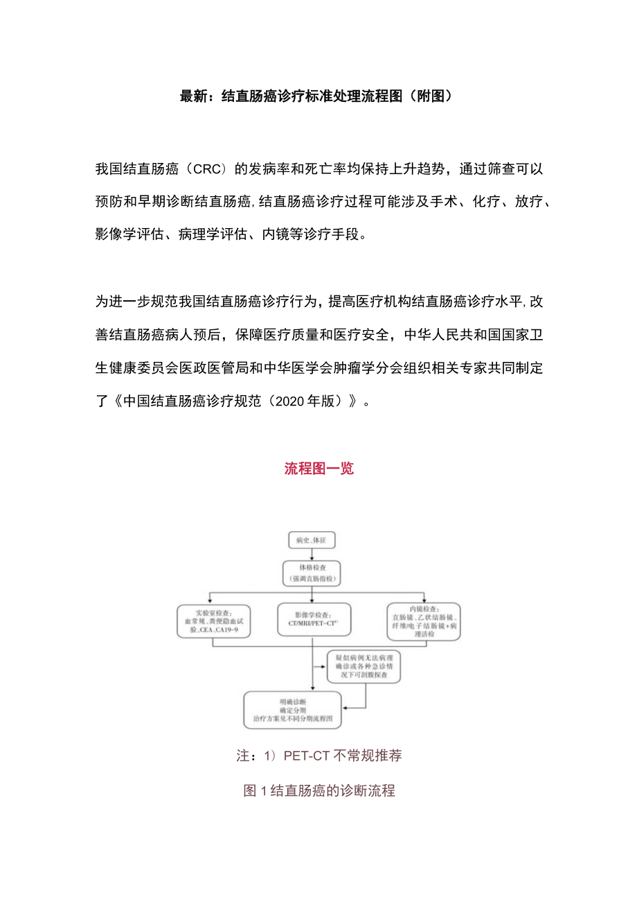 最新：结直肠癌诊疗标准处理流程图（附图）.docx_第1页