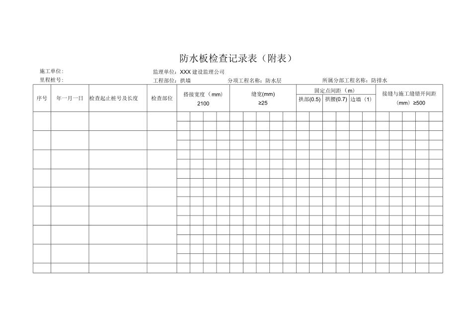 防水板检查记录表（附表）.docx_第1页