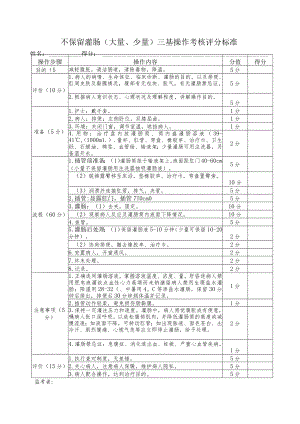 不保留灌肠（大量、少量）三基操作考核评分标准.docx