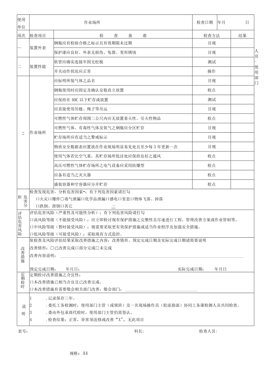 乙炔熔接装置和气体集合熔接装置每年定期检查表.docx_第2页