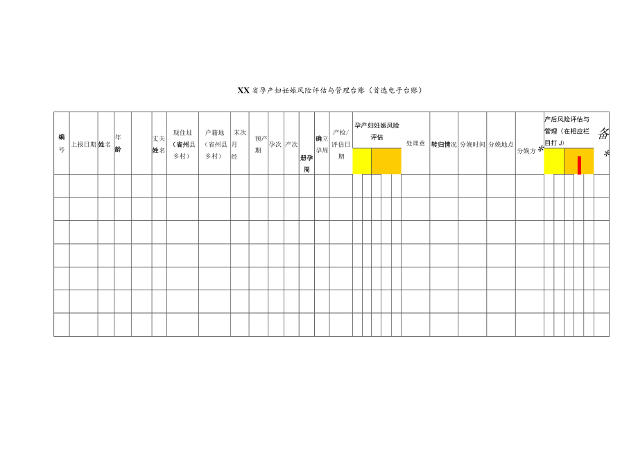 孕产妇妊娠风险评估与管理台账（首选电子台账）.docx_第1页