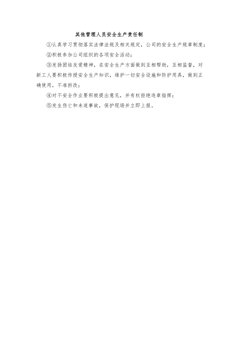 其他管理人员安全生产责任制.docx_第1页