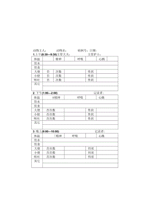 宠物医院住院病例临床症状记录.docx