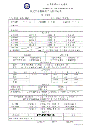 康复医学科踝关节功能评分表.docx