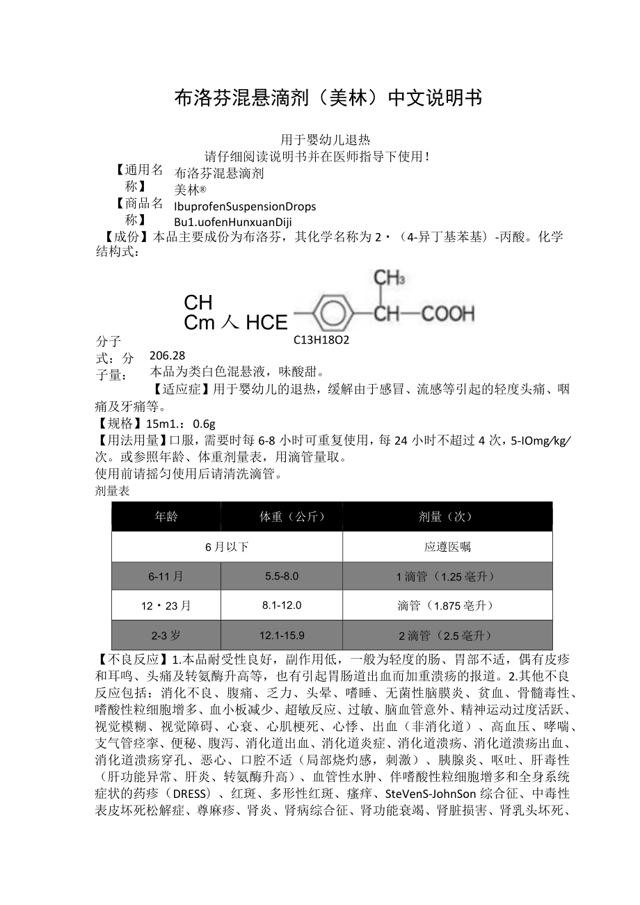 布洛芬混悬滴剂（美林）中文说明书.docx_第1页