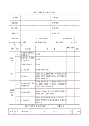 施工升降机安装自检表.docx