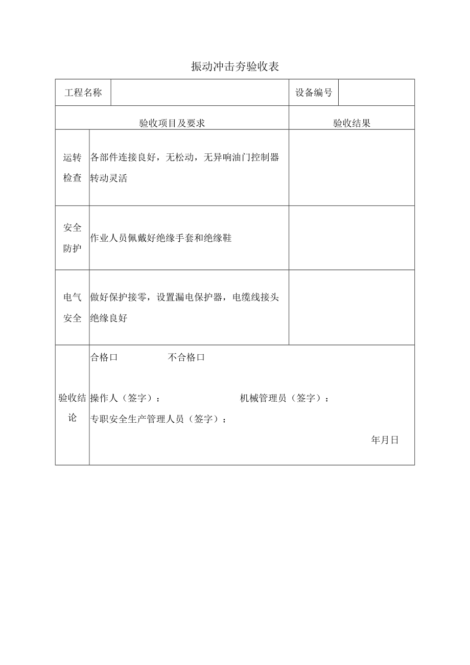 振动冲击夯验收表.docx_第1页