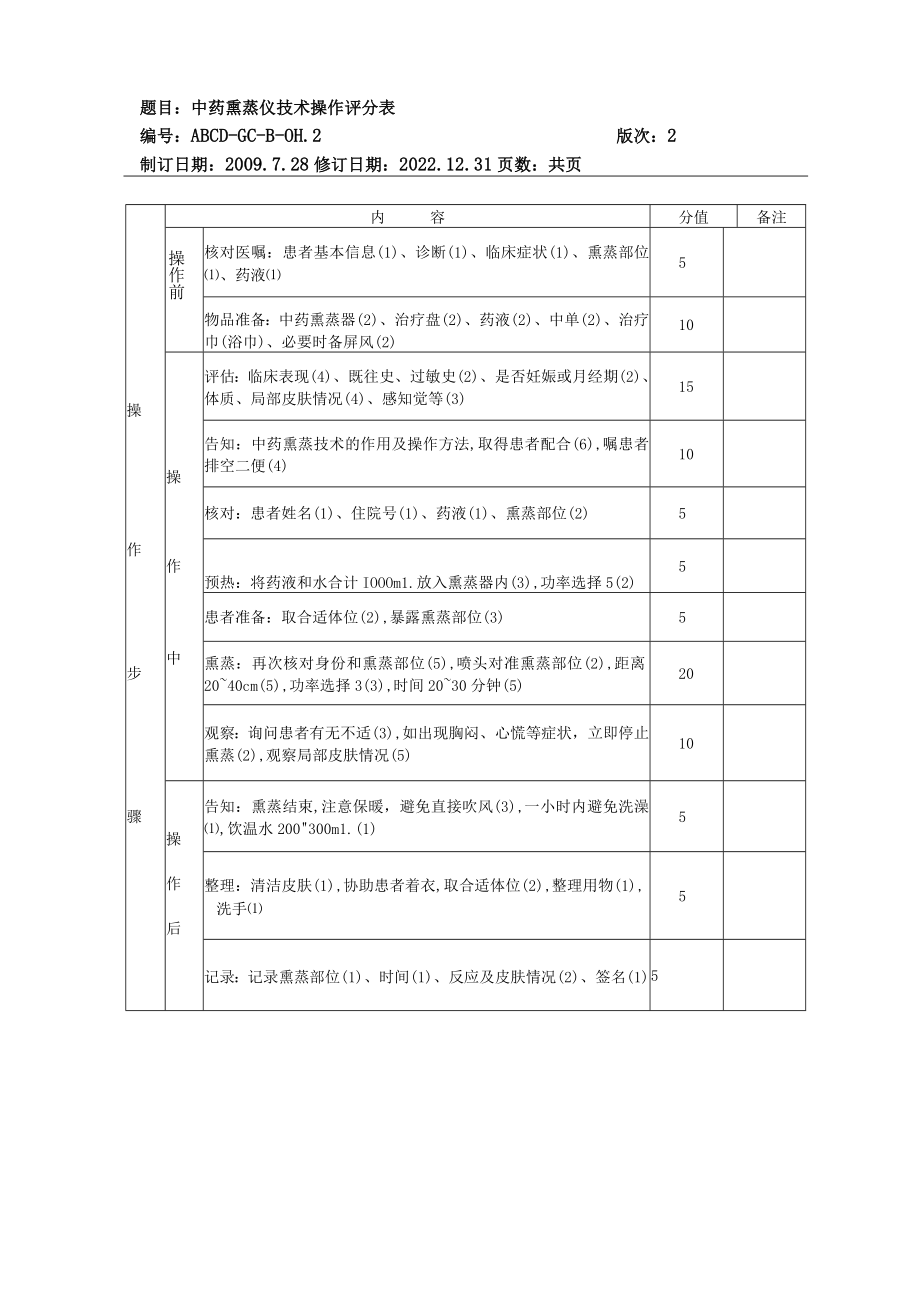 中医护理技术操作中药熏蒸仪技术操作流程与考核评分标准.docx_第2页