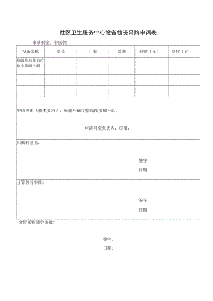 社区卫生服务中心设备物资采购申请表.docx