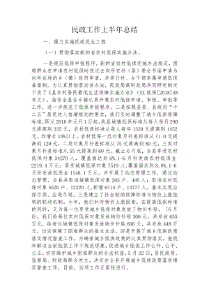 民政工作上半年总结.docx