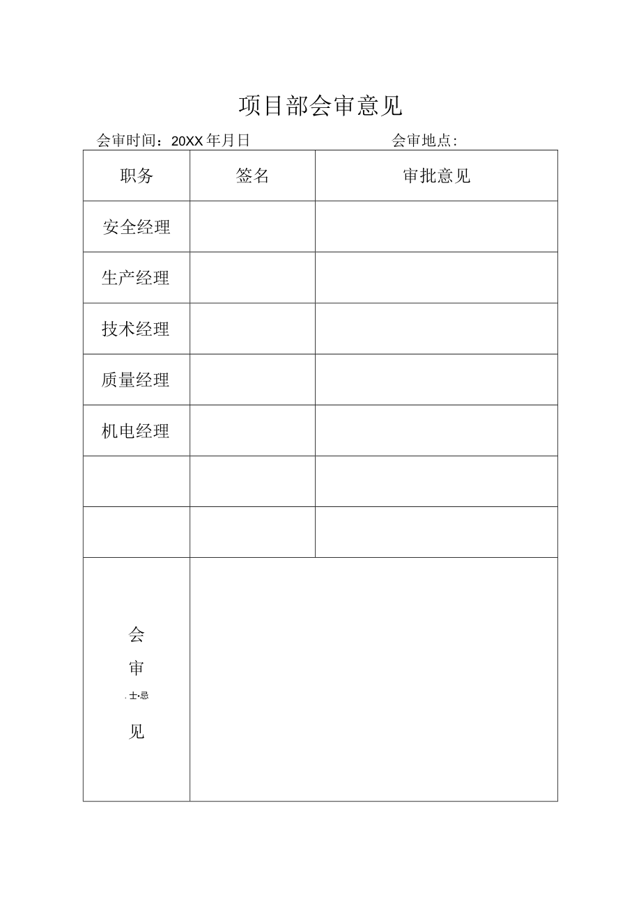 项目部会审意见表.docx_第1页