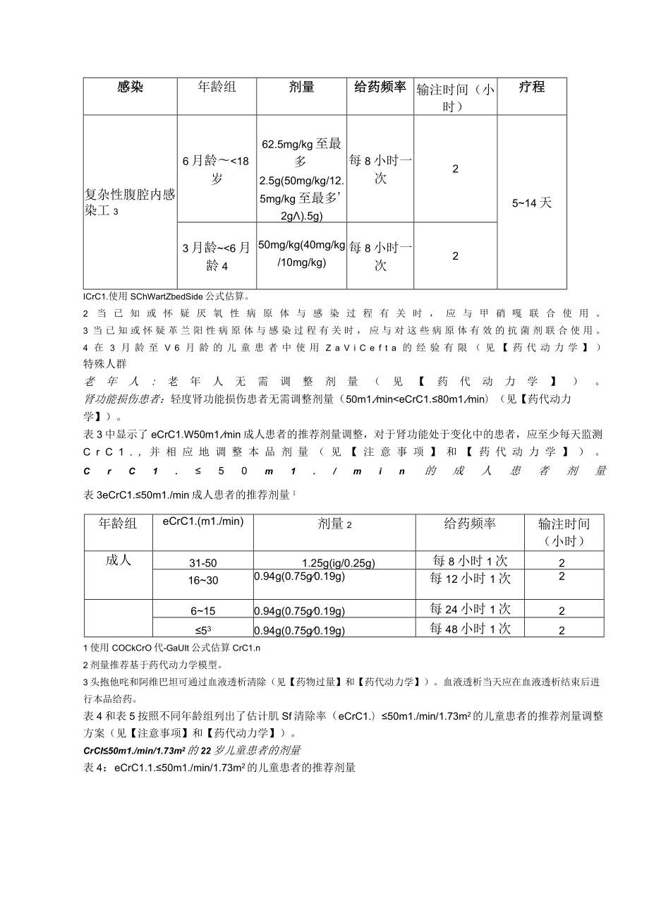 注射用头孢他啶阿维巴坦钠（思福妥）中文说明书.docx_第3页