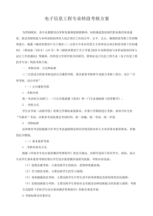 电子信息工程专业转段考核方案.docx