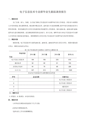 电子信息技术专业群毕业生跟踪调查报告.docx