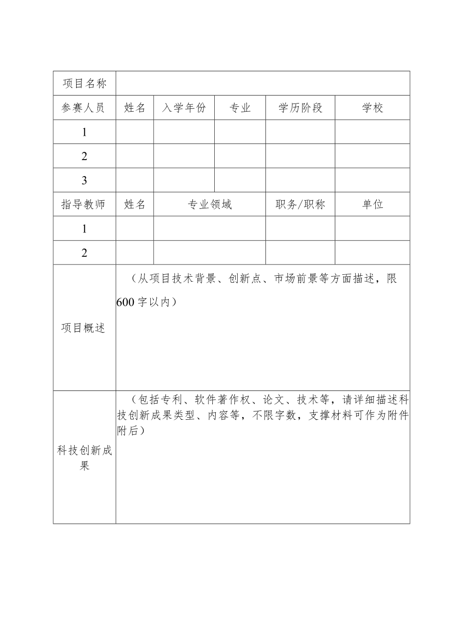 第二届“智汇中江”芜湖市大学生科技创新创业大赛参赛项目申报书.docx_第3页