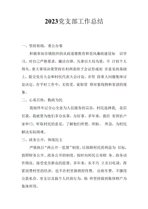 2023党支部工作总结.docx