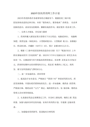 2023年医院药剂师年度工作计划 (样板2份).docx