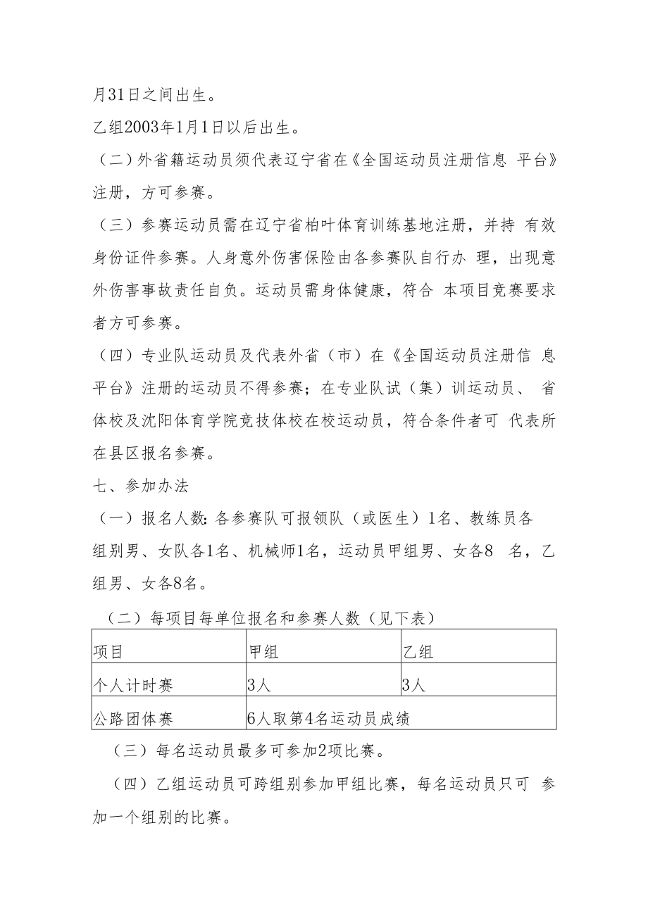 2018年辽宁省县区青少年自行车比赛竞赛规程.docx_第2页