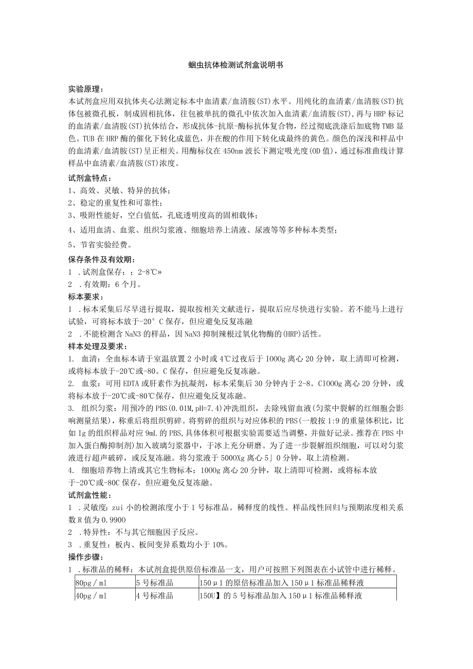 蛔虫抗体检测试剂盒说明书.docx_第1页