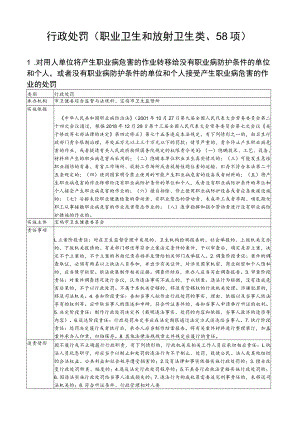 行政处罚职业卫生和放射卫生类、58项.docx