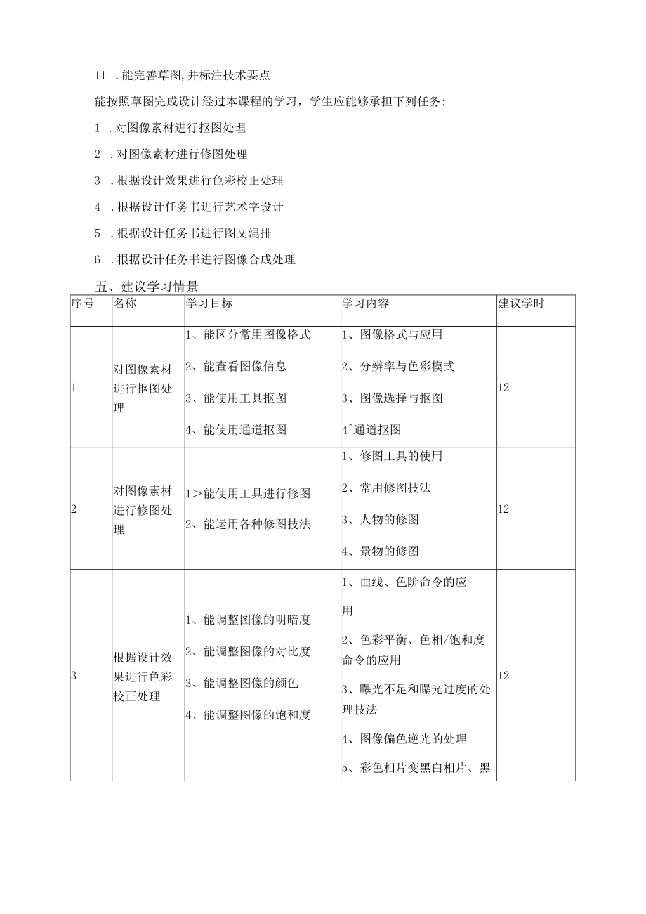 《Photoshop图像处理》课程标准.docx_第3页