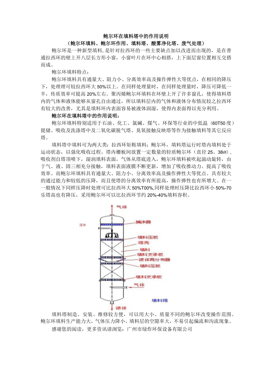 鲍尔环在填料塔中的作用说明.docx_第1页