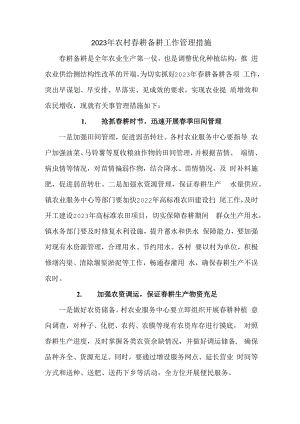 2023年春耕备耕专项工作管理措施 精编（2份）.docx