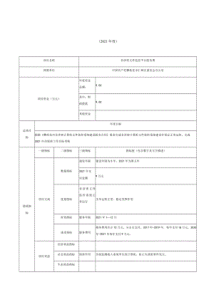 部门单位预算项目支出绩效目标申报表.docx