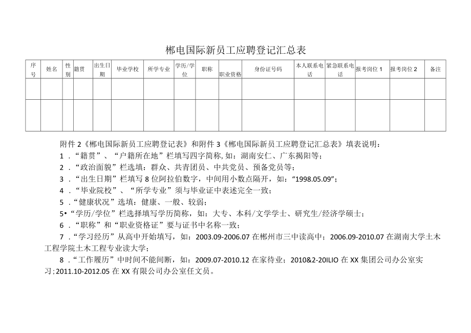 郴电国际新员工应聘登记汇总表.docx_第1页