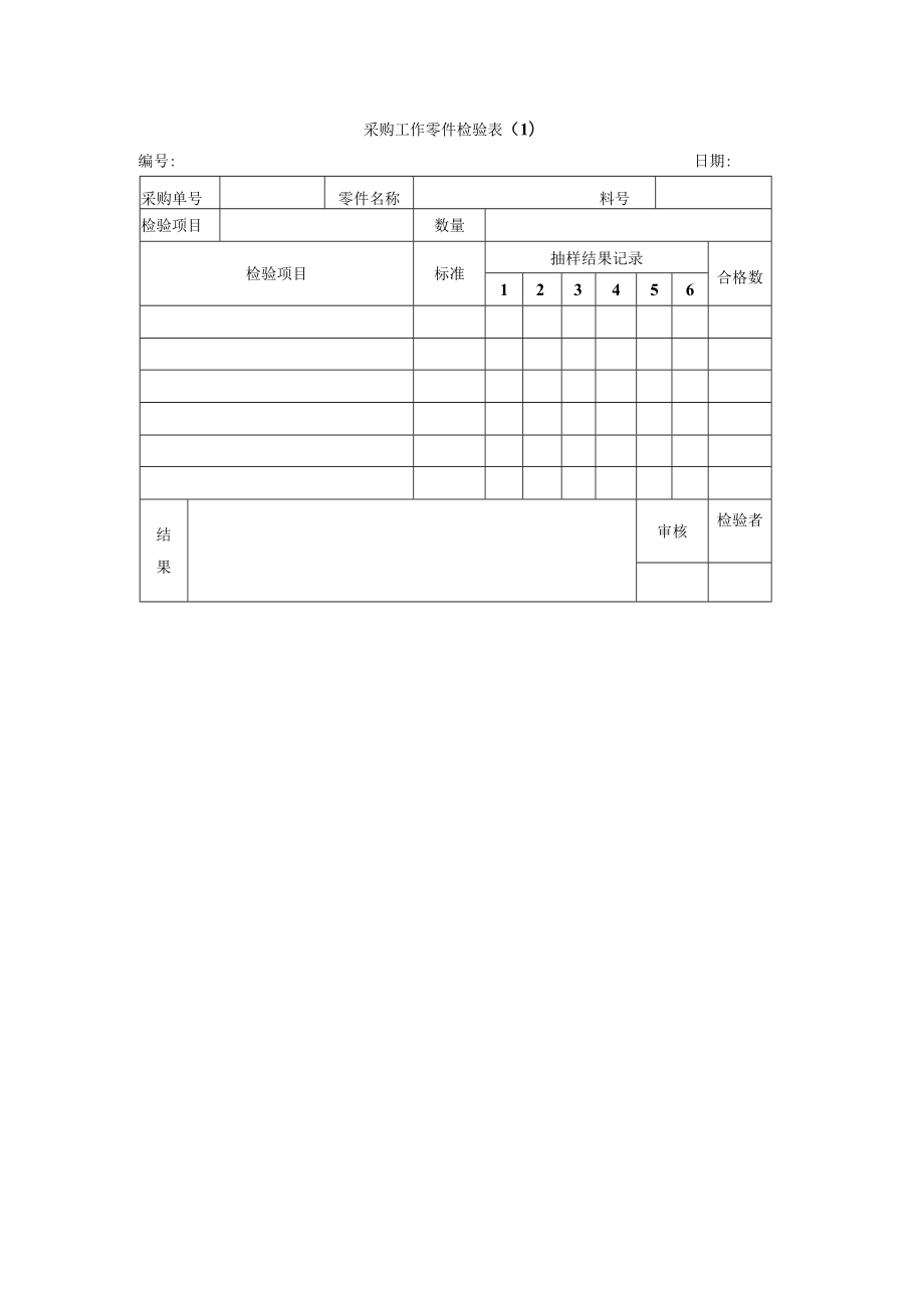 采购工作零件检验表.docx_第1页