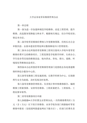 大学总务处零星维修管理办法.docx