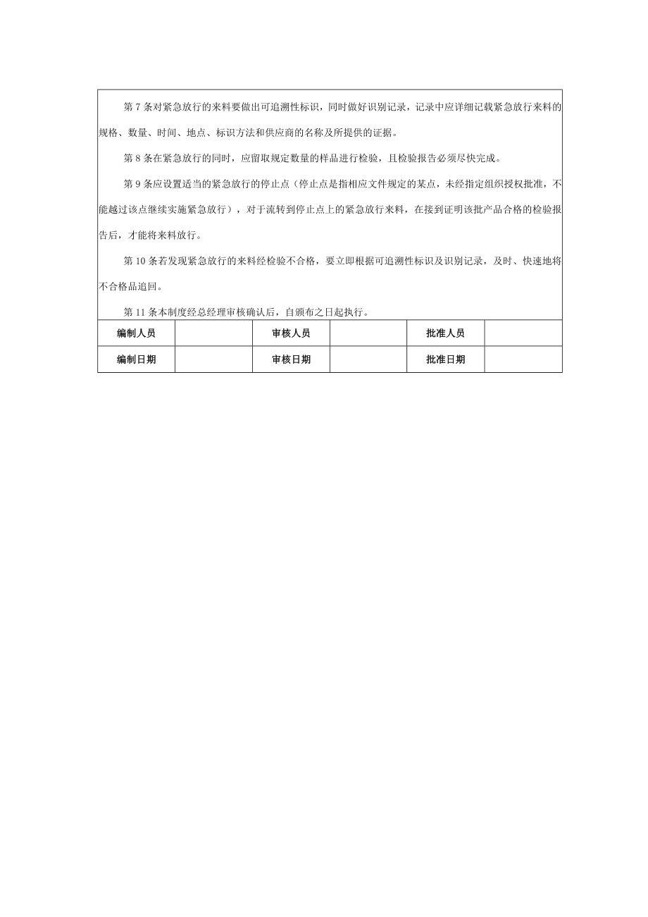 仓储部规范化管理物料紧急放行控制制度.docx_第2页