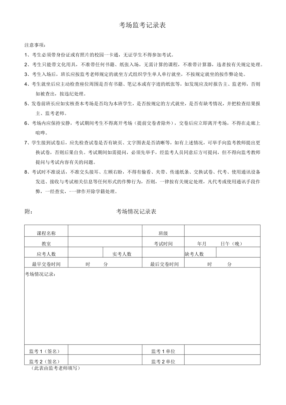 考场监考记录表.docx_第1页