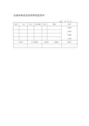 仓储部规范化管理物资提货单.docx