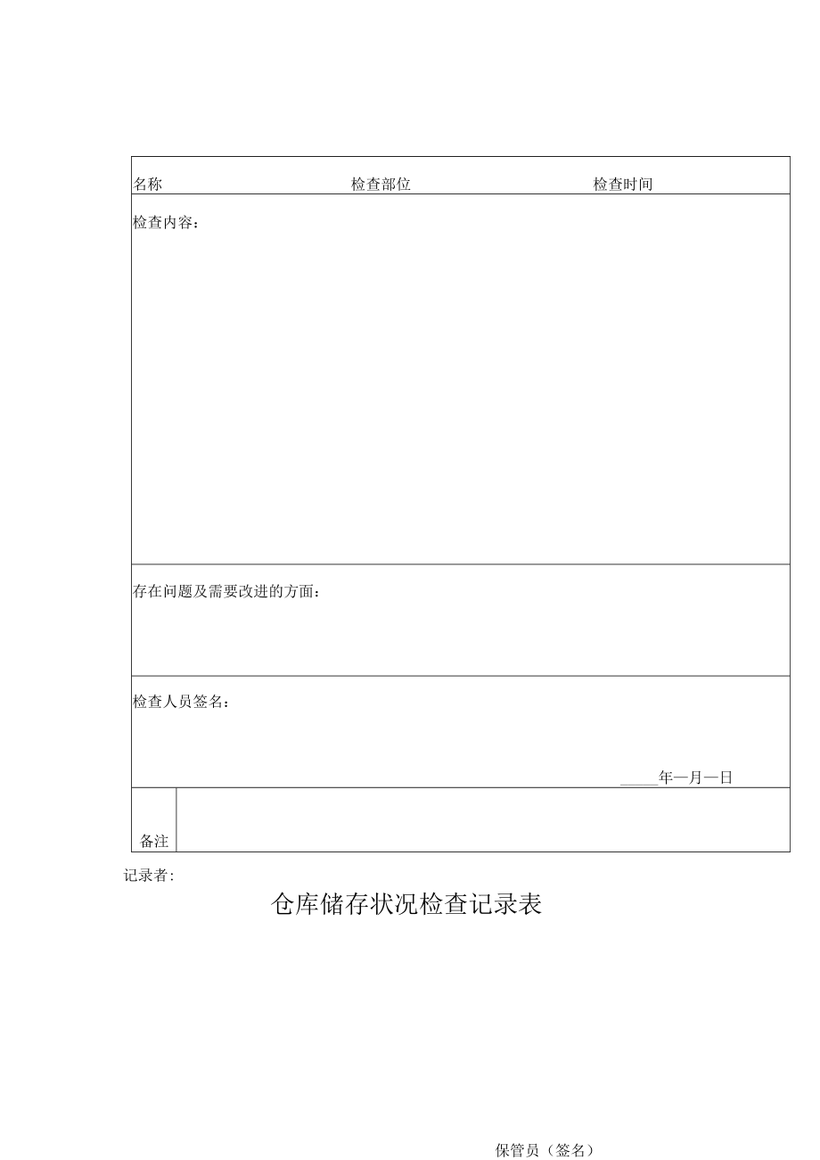 仓库储存状况检查记录表.docx_第1页