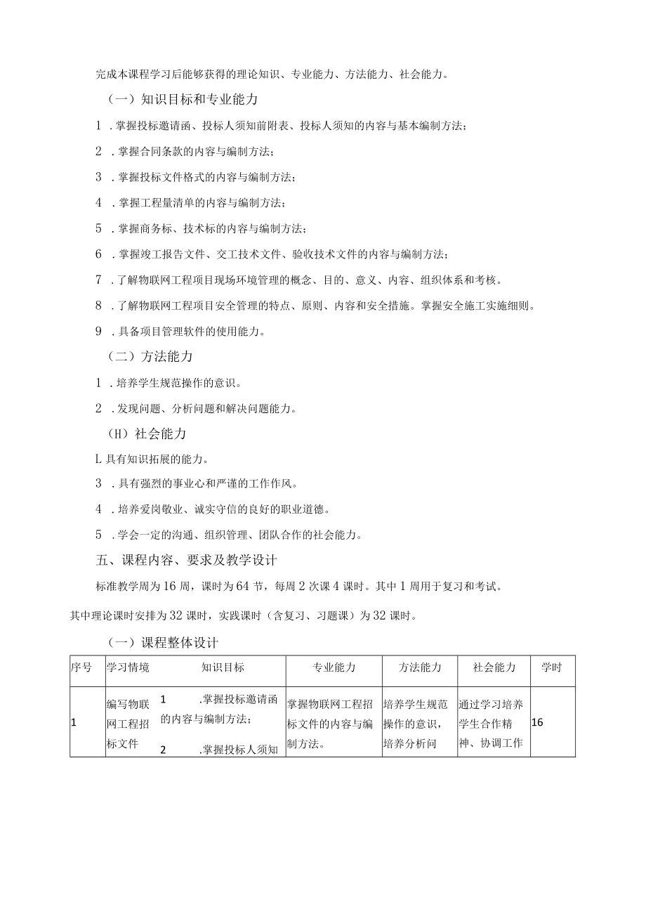 《物联网工程项目现场管理》课程标准.docx_第2页