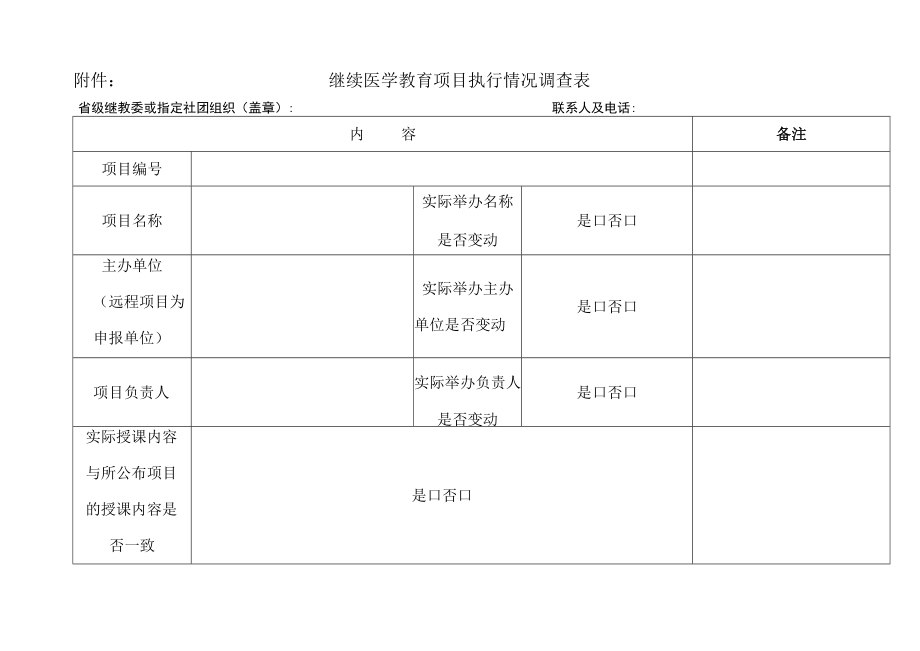 继续医学教育项目执行情况调查表.docx_第1页