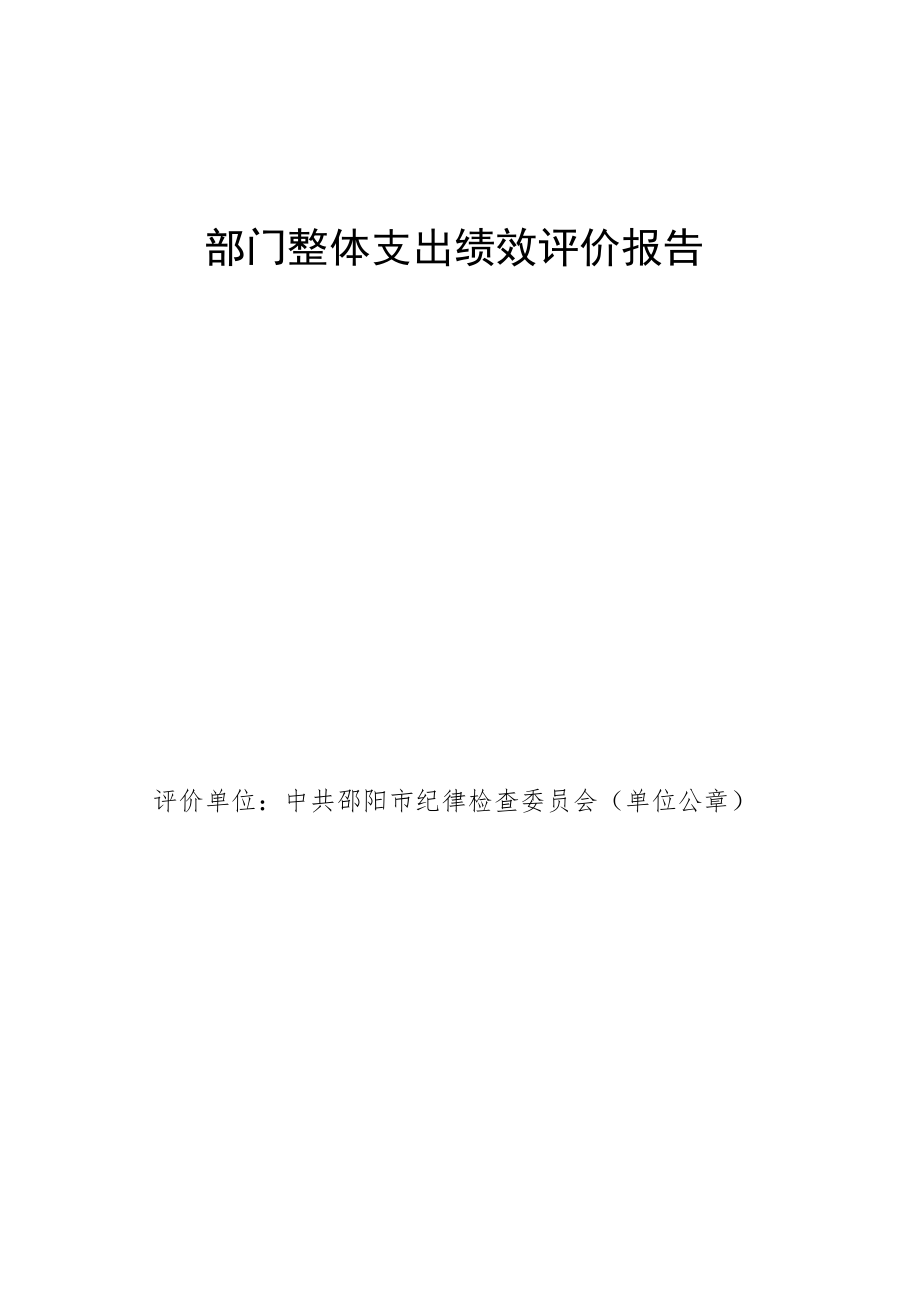 部门整体支出绩效评价报告.docx_第1页