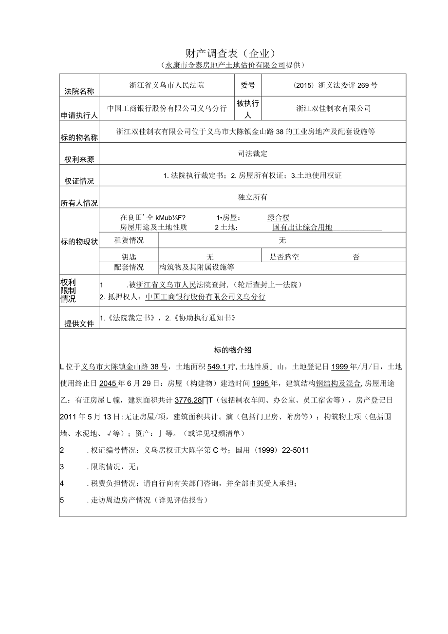 财产调查表企业.docx_第1页