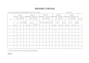 集团本部部门年度评议表.docx