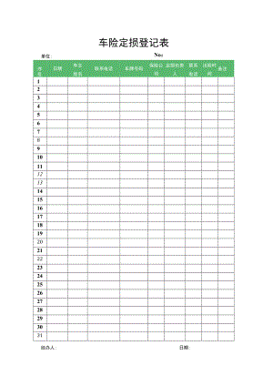 车险定损登记表.docx