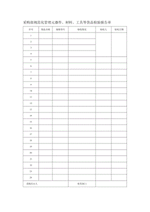 采购部规范化管理元器件、材料、工具等货品检验报告单.docx