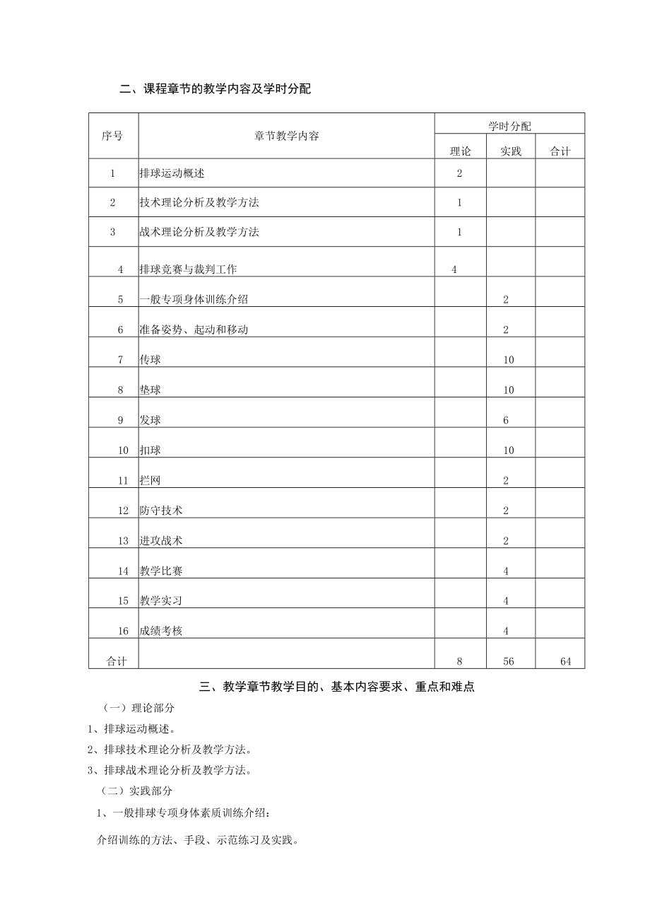 课程114216《排球》教学大纲.docx_第2页