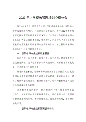 2023年小学校长管理培训心得体会四篇.docx