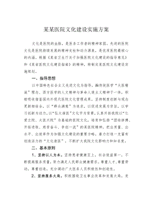 某某医院文化建设实施方案.docx