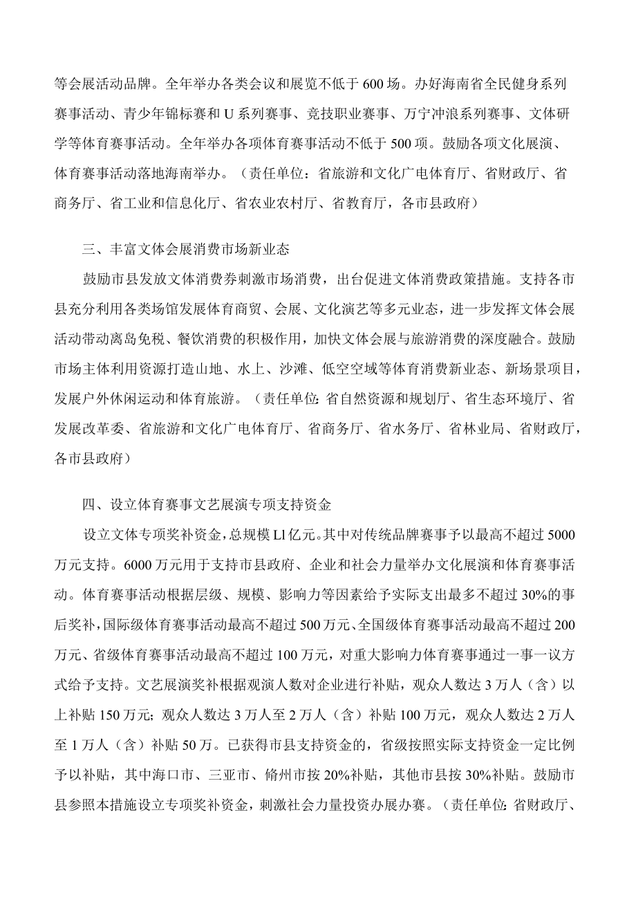 海南省人民政府办公厅关于促进海南文体会展活动恢复振兴若干措施的通知.docx_第2页